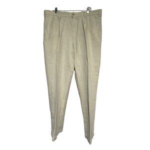 Caribbean Men's Dress Pants Straight Leg Linen Blend Casual Island travel Beige